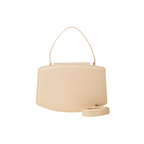 Beige Structured Handbag with Double Compartments