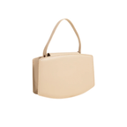 Beige Structured Handbag with Double Compartments