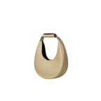 Metallic Gold Crescent Handbag with Magnetic Button Closure