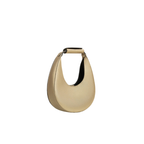 Metallic Gold Crescent Handbag with Magnetic Button Closure