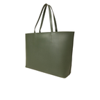 Olive Green Minimalist Tote Bag with Zipper Closure