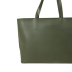 Olive Green Minimalist Tote Bag with Zipper Closure